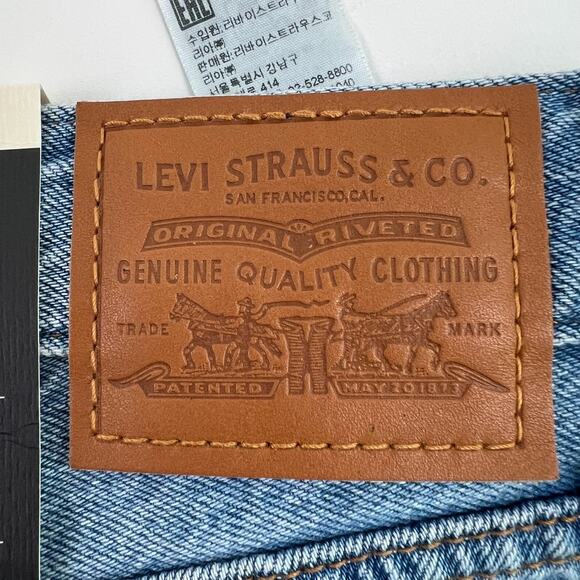 Levi's Premium Women Baggy Dad Straight Leg Mid Rise Jeans 24x30 Blue NWT - Picture 8 of 11